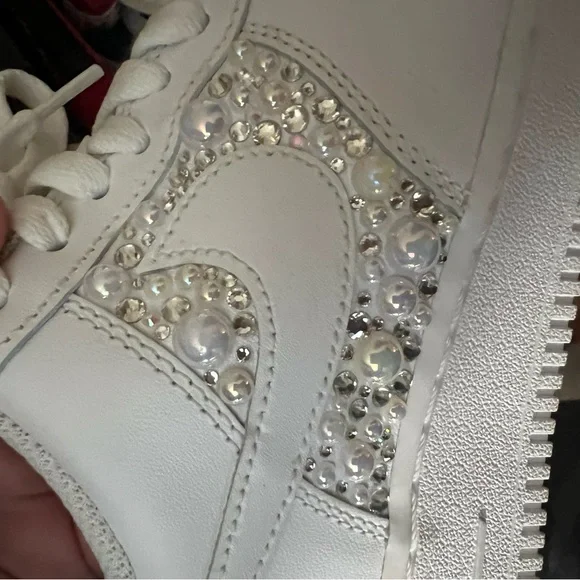 Women’s Air Force 1s Bedazzled for my Wedding Reception worn for 4 hours - Picture 4 of 7